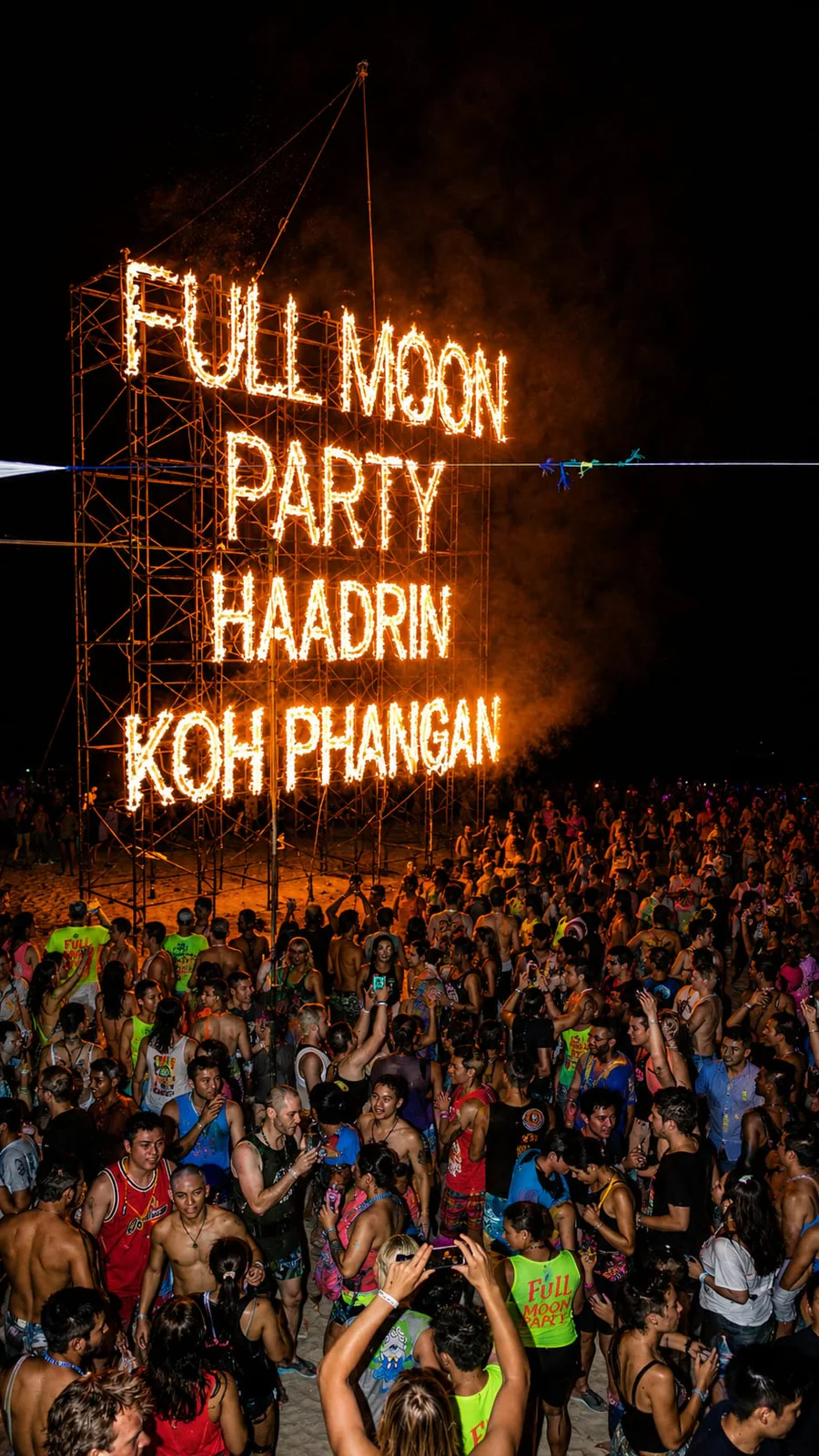 Full Moon Party celebrada en la playa de Haad Rin en Koh Phangan