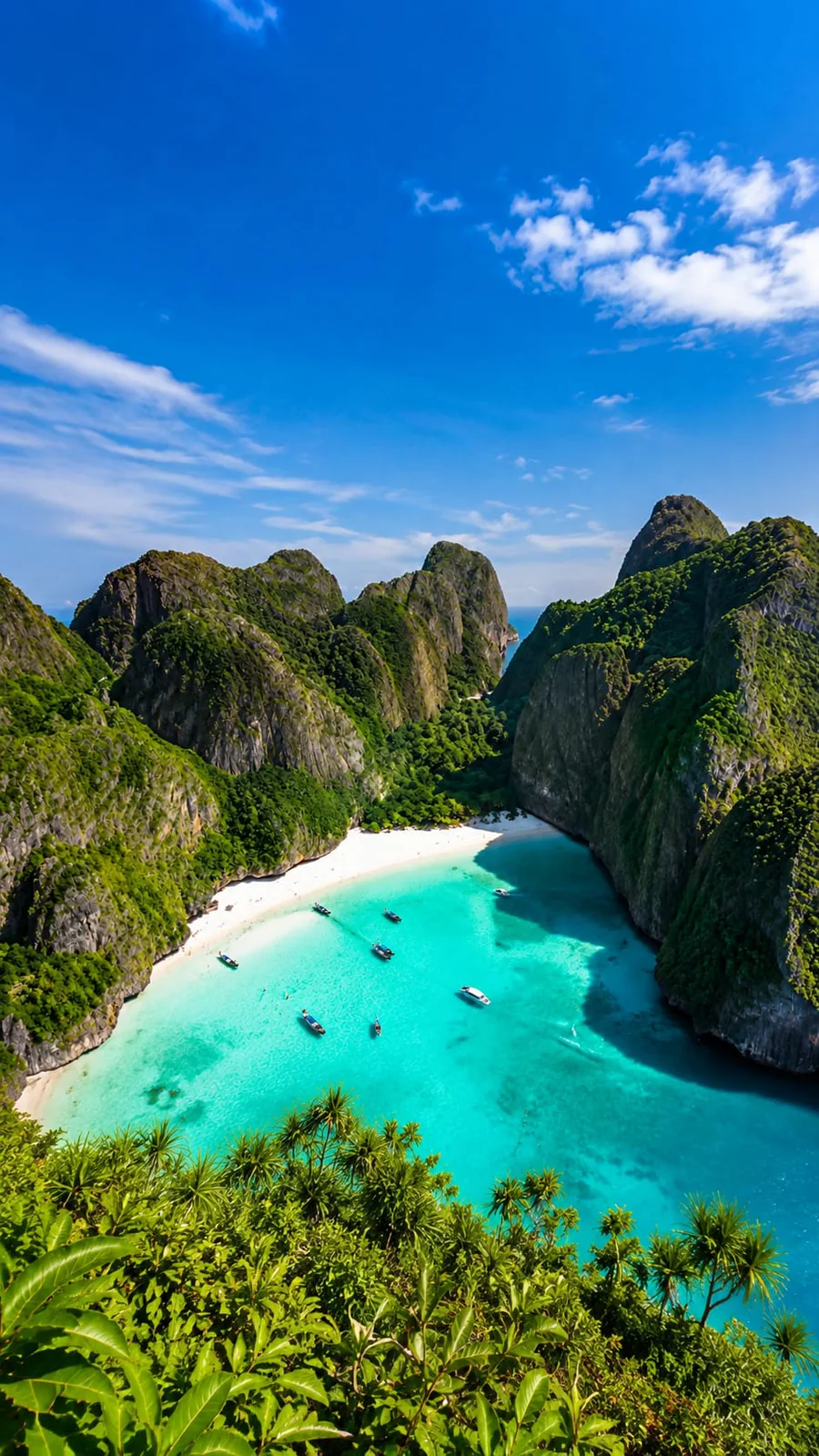Maya Bay rodeada de acantilados y aguas turquesas en las islas Phi Phi